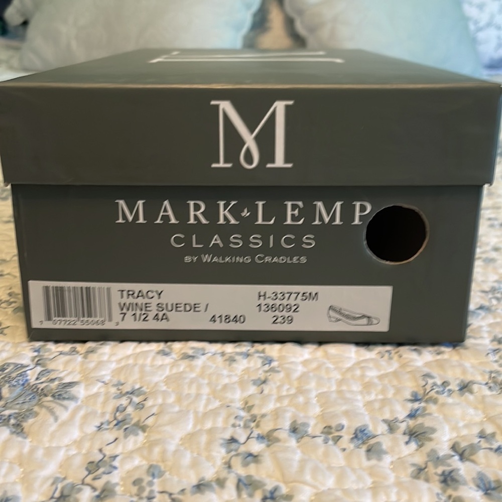 New Mark Lemp Classics By Walking Cradles dress shoes Wine Suede Size 7 1/2A - Picture 6 of 6